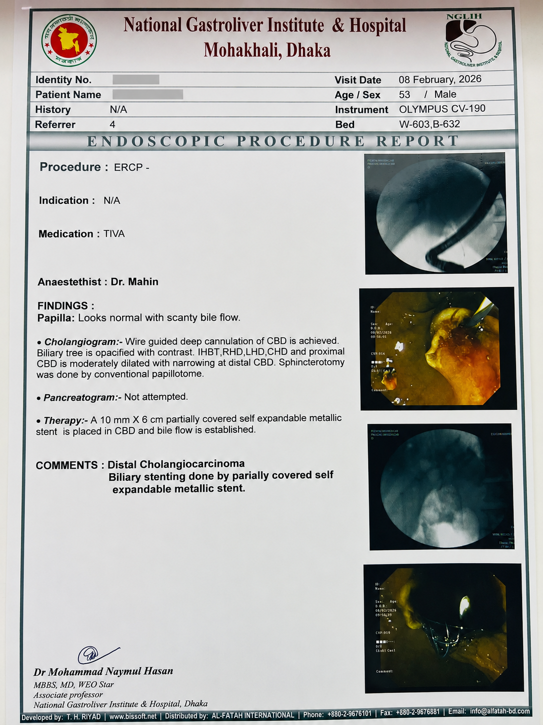 ERCP procedure-এর ক্লিনিক্যাল চিত্র